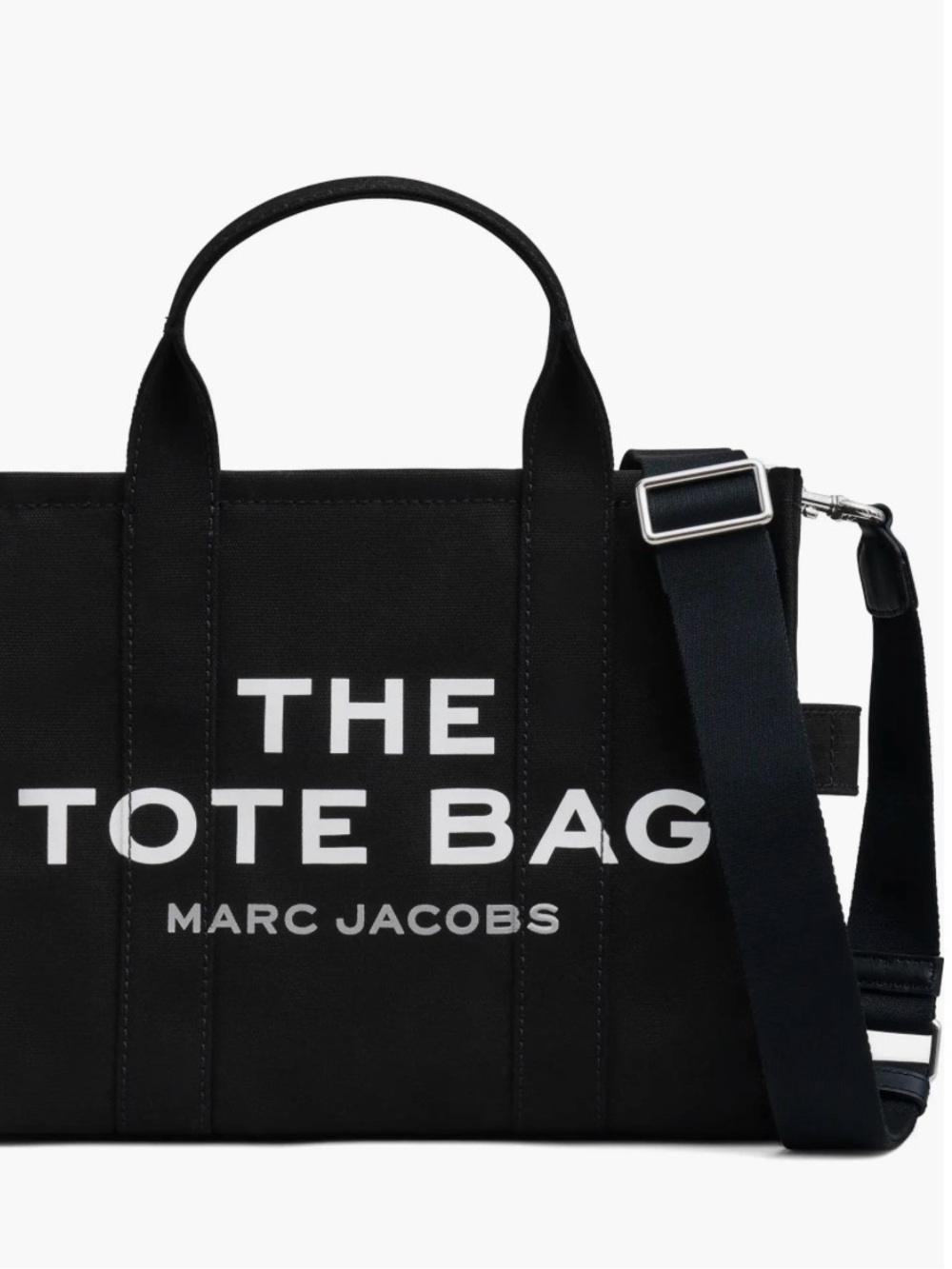 Marc Jacobs medium Black Canvas 'The Tote Bag' with White Logo